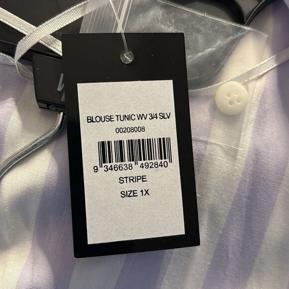 Avenue Womens Plus Size Woven 3/4 Sleeve Blouse Tunic Top 1XL - Picture 9 of 9